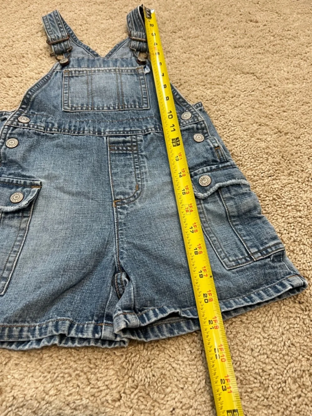 Vintage Old Navy Kids Size 4 Overalls Shorts Jeans Denim Early 2000s Y2K